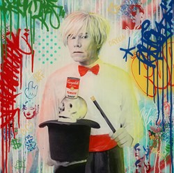 Warhol Magician II by Srinjoy - Mixed Media sized 24x24 inches. Available from Whitewall Galleries